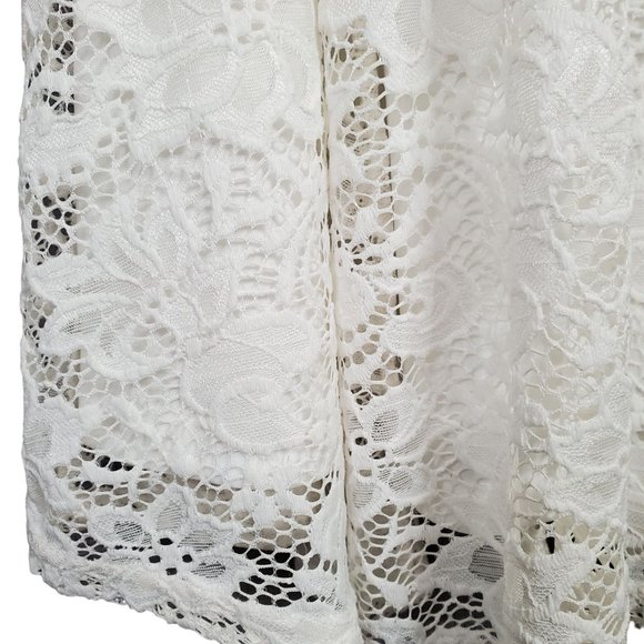 Love Chesley Size 3XL Dress Lace Midi Full Hem V-neck Sleeveless Romantic White - Picture 7 of 11